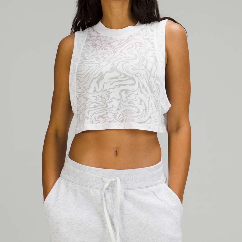 Lululemon All Yours Crop Tank Top Veil White